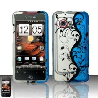 Rubberized Blue Vines Design for HTC HTC Droid Incredible 6300: Cell Phones & Accessories