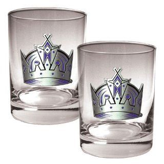Los Angeles Kings Nhl 2Pc Rocks Glass Set   Primary Logo  Old Fashioned Glasses  