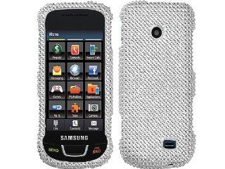Silver Bling Rhinestone Diamond White Clear Crystal Hard Protector for Samsung SGH T528G Cell Phones & Accessories
