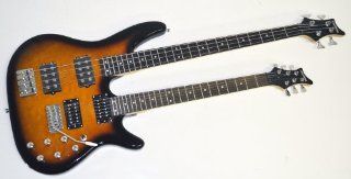 4 String Bass & 6 String Double Neck Guitar w/ Case: Musical Instruments