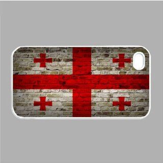 Georgia Flag Brick Wall iPhone 5 and iPhone 5s White Silcone Rubber Case   Fits iPhone 5 and iPhone 5s   Made of Silcone Rubber Providing Great Protection: Cell Phones & Accessories
