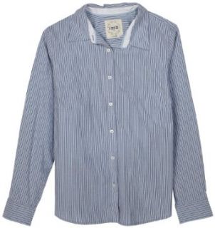 IZOD Women's Long Sleeve Stripe Shirt, Aster, 1X at  Womens Clothing store