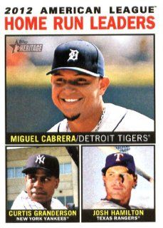 2013 Topps Heritage MLB Trading Card (In Protective Screwdown Case) # 10 Miguel Cabrera/Curtis Granderson/Josh Hamilton (LL) Sports Collectibles