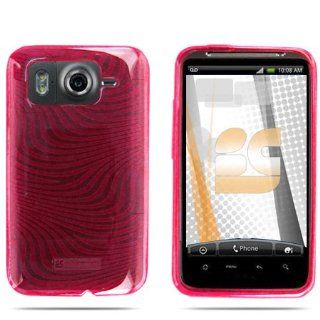 TPU Skin Cover for HTC Inspire 4G, Wave Hot Pink: Cell Phones & Accessories