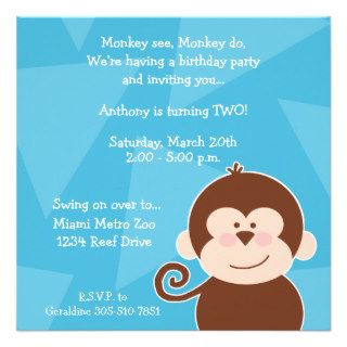 Happy Monkey Birthday Invitation