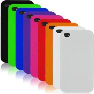 Apple iPhone 4 & 4S   NINE (9) Soft Silicone Skin Case Cover Combo Pack (AT&T, Verizon & Sprint) (Black, Neon Green, Blue, Purple, Hot Pink, Red, Orange, Clear & White) [AccessoryOne Brand]: Cell Phones & Accessories