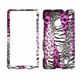 2D Pink Safari Nokia Lumia 521 Case Cover Hard Case Snap on Cases Rubberized Touch Protector Faceplates: Cell Phones & Accessories
