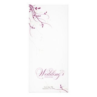 Wedding Program Simple Elegance Leafy Vines Custom Rack Cards