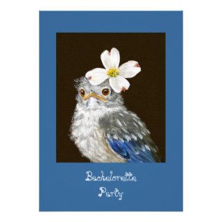 Helen, baby bluebird with dogwood, BachelorettePersonalized Announcement