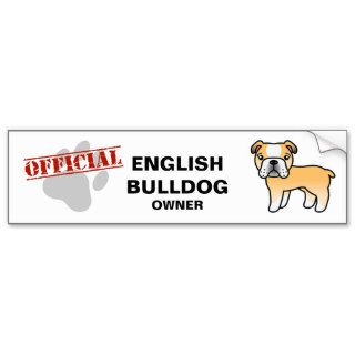 Fawn Cartoon English Bulldog Bumper Stickers