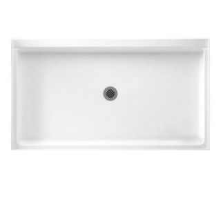 Swanstone 34 in. x 60 in. Solid Surface Single Threshold Shower Floor in White SF03460MD.010
