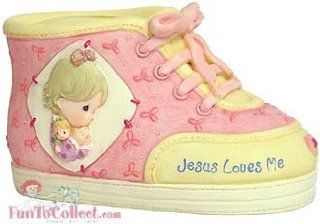 Precious Moments Jesus Loves Me Baby Shoe Bank Girl   Toy Banks