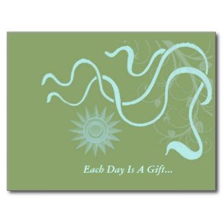 Aqua Sunrise    Each Day Is A Gift Focus Postcard