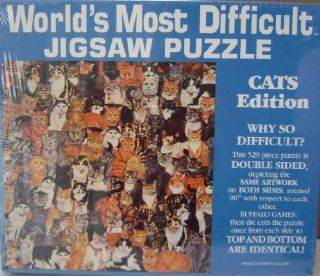 World's Most Difficult Jigsaw Puzzle   Cats Edition   529 Pieces   Puzzle pieces are double sided: Everything Else