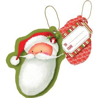 Jillson Roberts Christmas Sparkle String Tie Gift Tags, Santa, 24 Count (XTS545) : Label Holders : Office Products