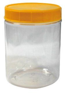 Mann Lake CN545 6 Pack Plastic Container with Yellow Lid, 5 Pound, Clear : Plastic Storage Containers With Lids : Patio, Lawn & Garden