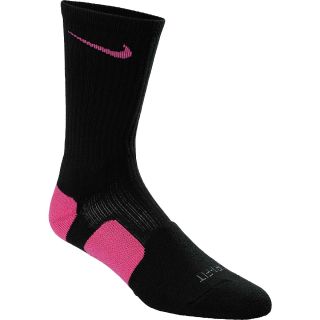 NIKE Womens Dri FIT Elite Basketball Crew Socks   Size: Small, Black/pink
