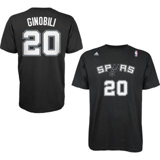 adidas Mens San Antonio Spurs Manu Ginobili Replica Name And Number T Shirt  