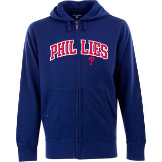 Antigua Mens Philadelphia Phillies Full Zip Hooded Applique Sweatshirt   Size: