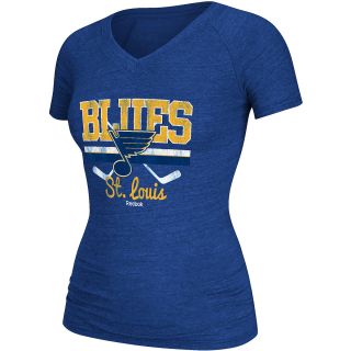 REEBOK Womens St. Louis Blues Tri Blend Grinder Short Sleeve T Shirt   Size: