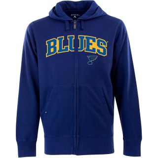 Antigua Mens St. Louis Blues Full Zip Hooded Applique Sweatshirt   Size: Large,