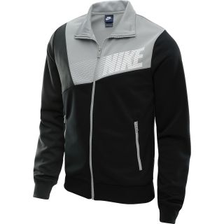 NIKE Mens Colorblocked Full Zip Track Jacket   Size: Large, Base Grey/black
