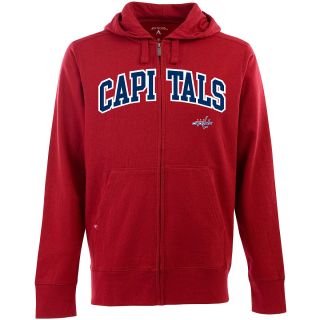 Antigua Mens Washington Capitals Full Zip Hooded Applique Sweatshirt   Size: