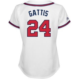 Majestic Athletic Atlanta Braves Evan Gattis Womens Replica Home Jersey   Size: