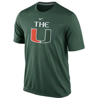 NIKE Mens Miami Hurricanes Dri FIT Logo Legend Short Sleeve T Shirt   Size: Xl,
