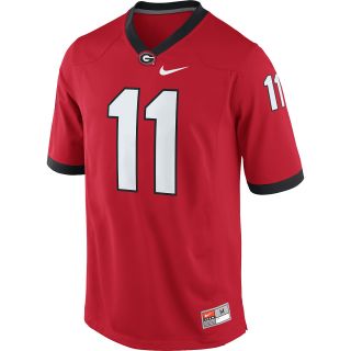 NIKE Mens Georgia Bulldogs #11 Red College Football Game Replica Jersey   Size: