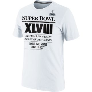 NIKE Mens Super Bowl XLVIII Headline Short Sleeve T Shirt   Size: Medium, White