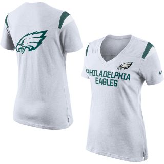 NIKE Womens Philadelphia Eagles Fan Top V Neck Short Sleeve T Shirt   Size: