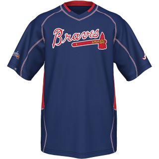MAJESTIC ATHLETIC Mens Atlanta Braves Fast Action V Neck T Shirt   Size: Small,