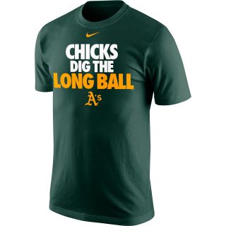 NIKE Mens Oakland Athletics Chicks Dig The Long Ball Short Sleeve T Shirt  