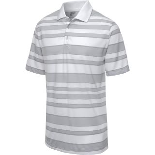 NIKE Mens Bold Stripe Short Sleeve Golf Polo   Size: Xl, White/grey