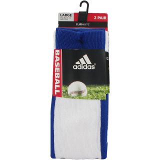 adidas Rivalry Baseball Stirrup Socks   Size: Small, White/cobalt (5125056)