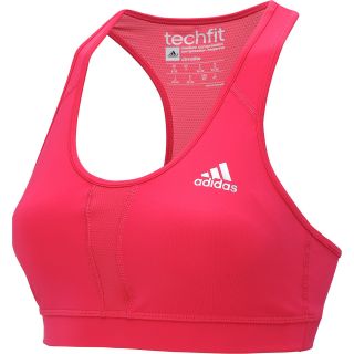 adidas Womens TechFit Molded Cup Sports Bra   Size: Medium, Vivid Berry/pink