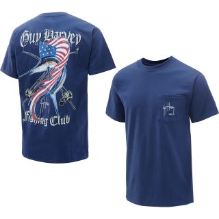 GUY HARVEY Mens Fishing Club Short Sleeve T Shirt   Size: Medium, Navy