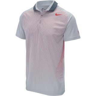 NIKE Mens Premier RF Short Sleeve Tennis Polo   Size: 2xl, Dusty Grey/red