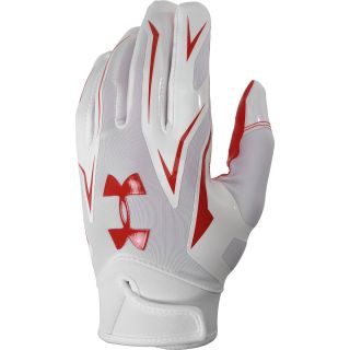 UNDER ARMOUR Adult F4 Football Receiver Gloves   Size: Large, Red/white