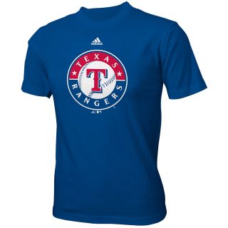 adidas Youth Texas Rangers Primary Logo Short Sleeve T Shirt   Size 5.6, Royal