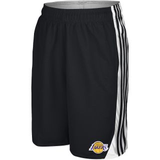 adidas Mens Los Angeles Lakers Full Color Logo Black Basketball Shorts   Size