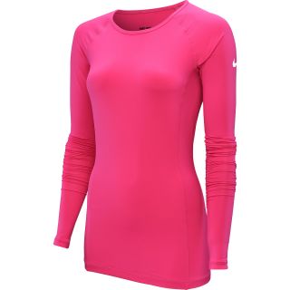 NIKE Womens Pro Essentials Hybrid 2 Long Sleeve T Shirt   Size: Small, Pink