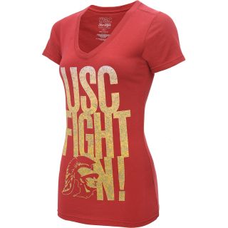 289C APPAREL Womens USC Trojans Fight V Neck Short Sleeve T Shirt   Size: