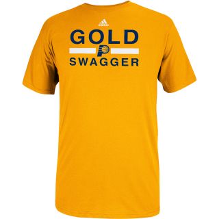 adidas Mens Indiana Pacers Gold Swagger Short Sleeve T Shirt   Size: Large,