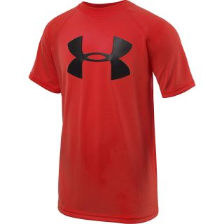 UNDER ARMOUR Boys Big Logo Tech T Shirt   Size Large, Red/black