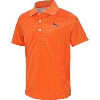 PUMA Boys New Wave Camo Short Sleeve Golf Polo   Size: Small, Orange