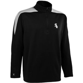 Antigua Mens Chicago White Sox Succeed Brushed Back Fleece Half Zip Pullover  