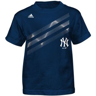 adidas Youth New York Yankees Laser Field Short Sleeve T Shirt   Size 4