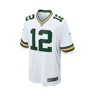 NIKE Mens Green Bay Packers Aaron Rodgers Game White Jersey   Size Medium,